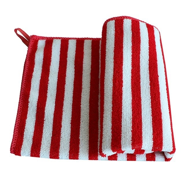 Custom Striped Terry 800gsm Microfiber Cloth Cleaning 40x40cm